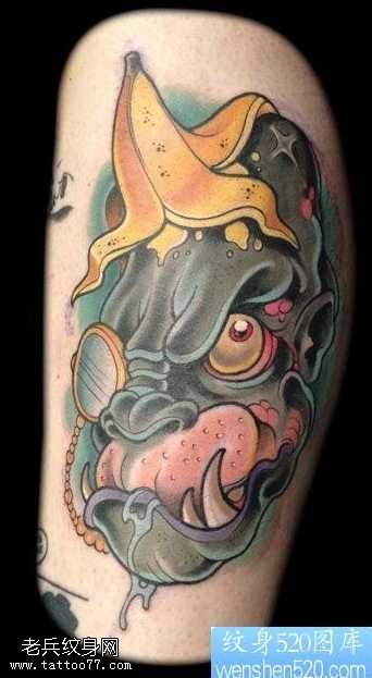 导向一张欧美搞怪纹身图案