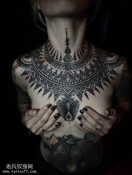 部落的图腾项链纹身图案