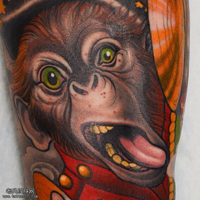 3D版猴子纹身图案