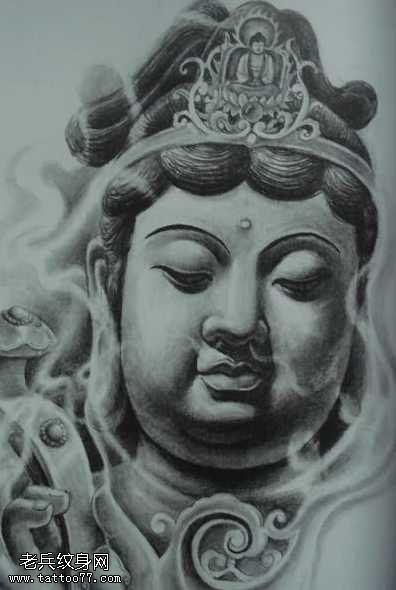 手稿佛光纹身图案