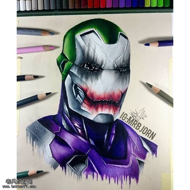 手稿彩绘吸血鬼纹身图案