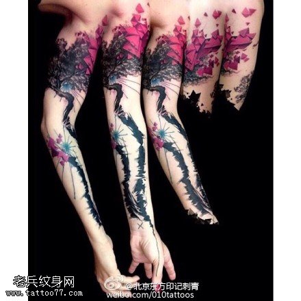 胳膊水彩的抽象图纹身图案