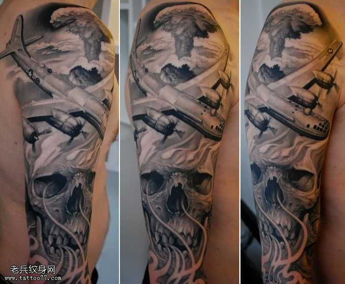 飞行骷髅纹身图案
