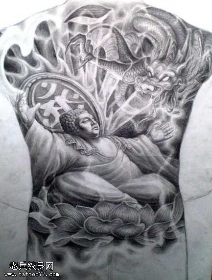 手稿一款霸气的如来纹身图案