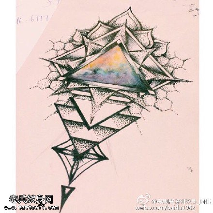 手稿几何元素图形纹身图案