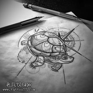 手稿乌龟纹身图案