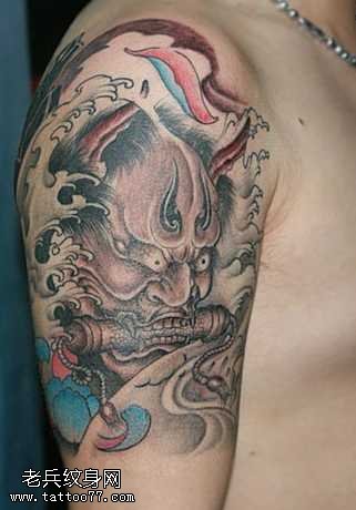 胳膊帅气的般若纹身图案