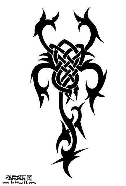 手稿图腾蝎子纹身图案