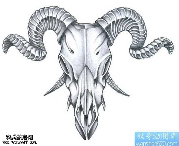 手稿一幅羚羊纹身图案