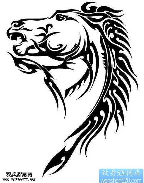 马图腾纹身图案