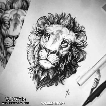 素描狮子王纹身图案
