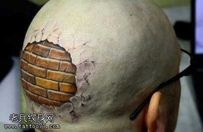 头部地裂纹身图案