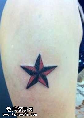具有立体感的五角星纹身图案
