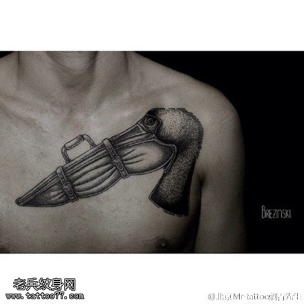 肩膀闭嘴图腾纹身图案