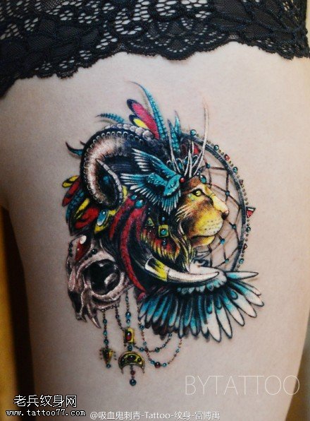 印第安狮子王纹身图案
