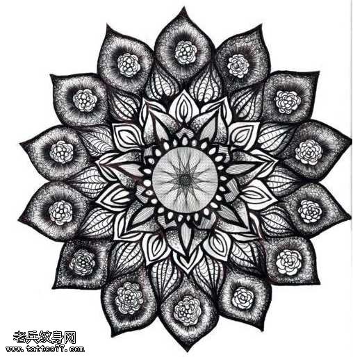 手稿时尚好看的梵花纹身图案