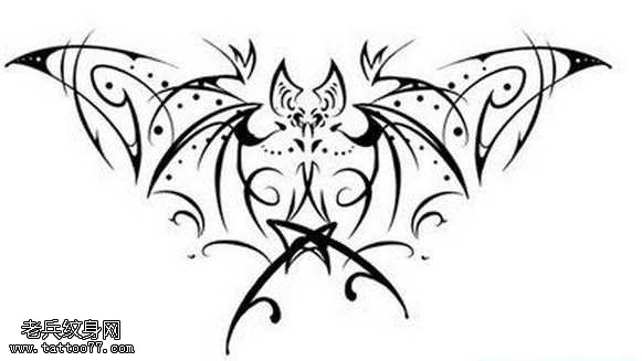 手稿蝙蝠图腾纹身图案