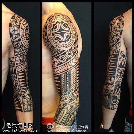 肩部经典图腾纹身图案
