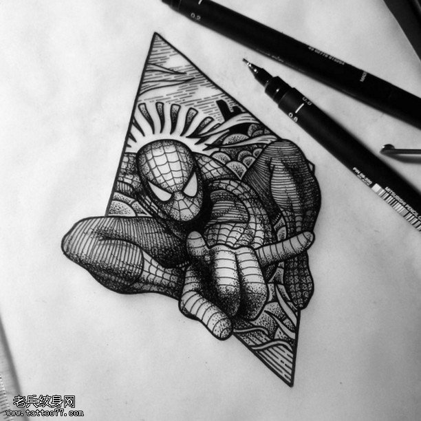 手稿经典外星人纹身图案