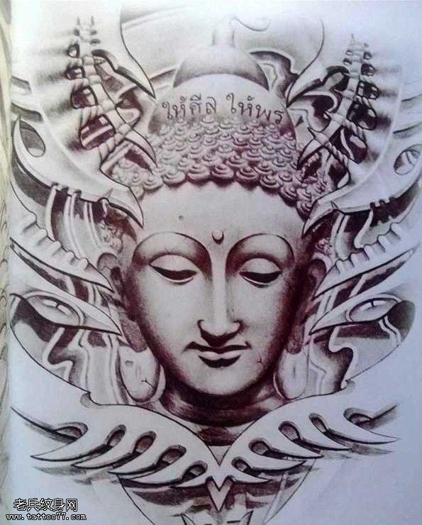 手稿传统年鉴佛纹身图案