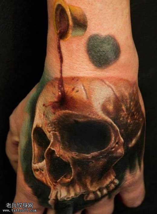 手臂骷髅纹身图案