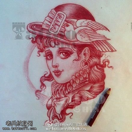 美国大妞手稿纹身图案