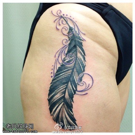 好看的羽毛刺青纹身图案