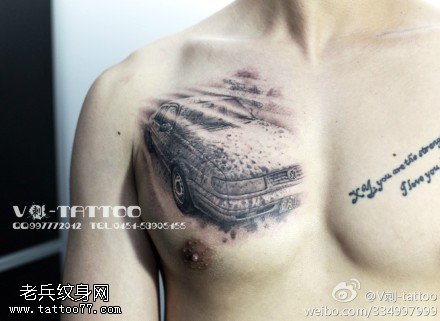 帅气汽车纹身图案