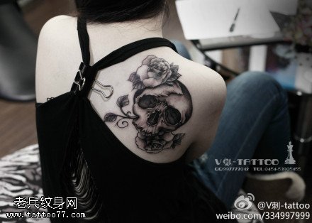 炫酷霸气骷髅头纹身图案