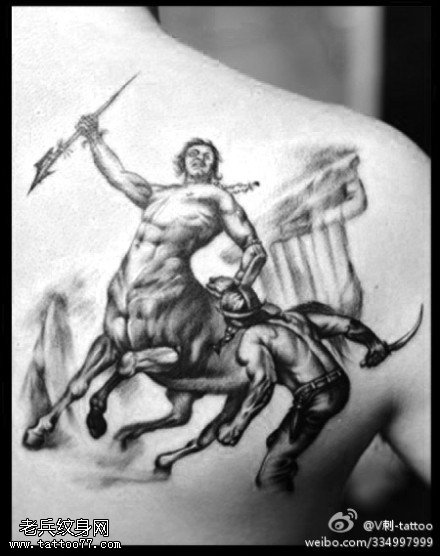 威猛霸气马身人像纹身图案