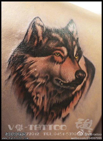 霸气酷帅狼头纹身图案