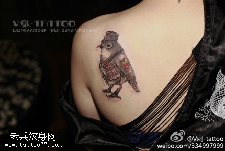 帅气呆萌鸟纹身图案