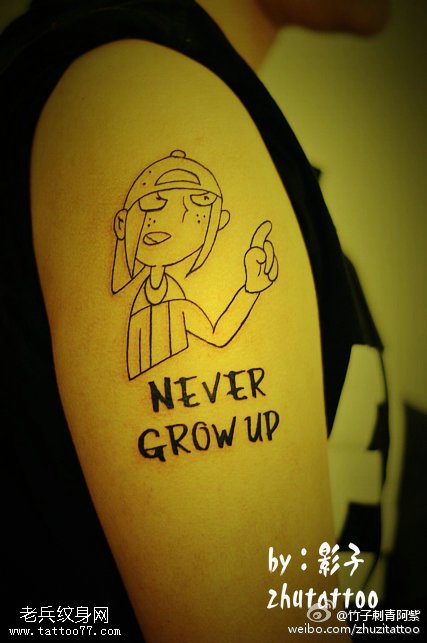 胳膊欧美风漫画纹身图案