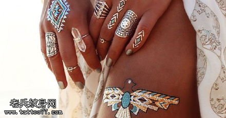 民族风情金属纹身图案