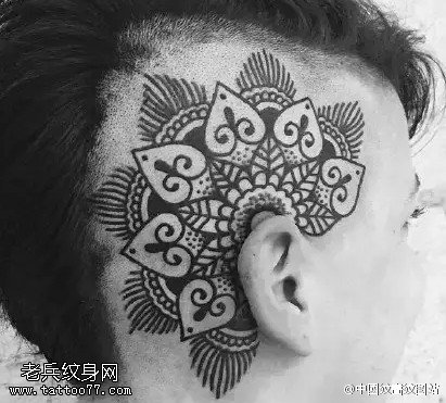 头部时尚经典梵花纹身图案