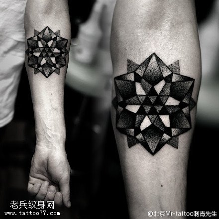 立体梵花刺青纹身图案