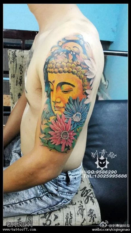 中国风经典如来佛纹身图案