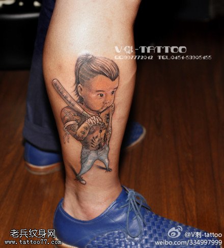 耍酷人像纹身图案