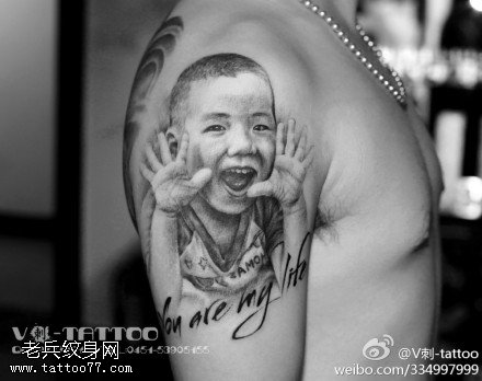 可爱调皮小孩纹身图案