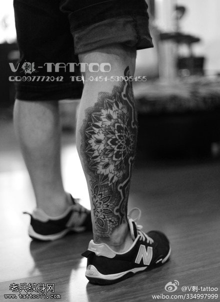 酷帅霸气花符号纹身图案