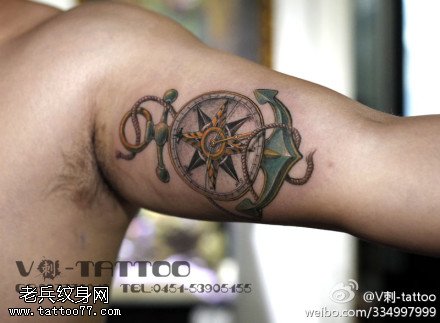 精致霸气船锚纹身图案