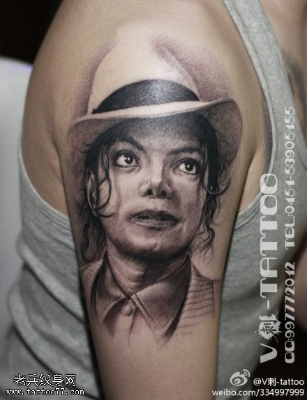 形象逼真杰克逊纹身图案