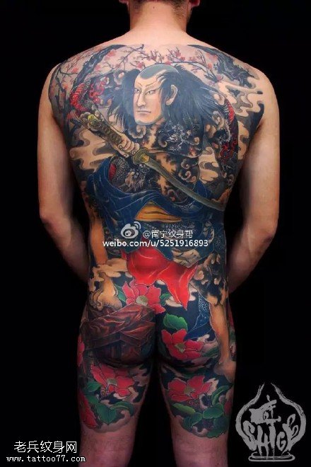 经典彩色日本风纹身图案