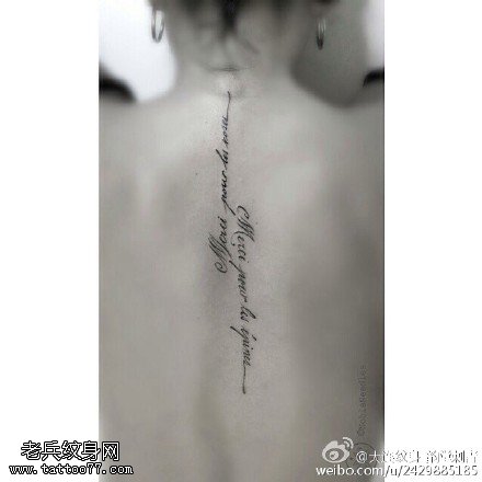 清新的花体英文点刺纹身图案