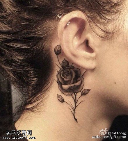 荆棘的玫瑰刺青纹身图案