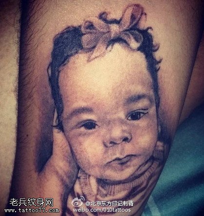 我可爱的宝贝肖像纹身图案