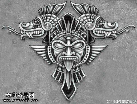 神圣的埃及头像手稿纹身图案