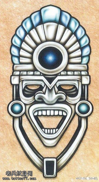 埃及风格头像手稿纹身图案