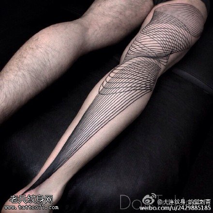 优美缠绵的线条纹身图案