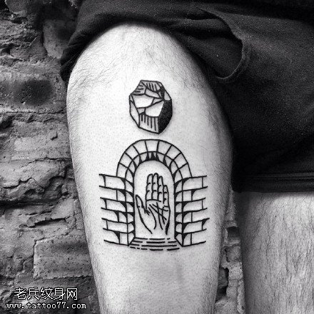 欧美风信仰之门向你招手纹身图案